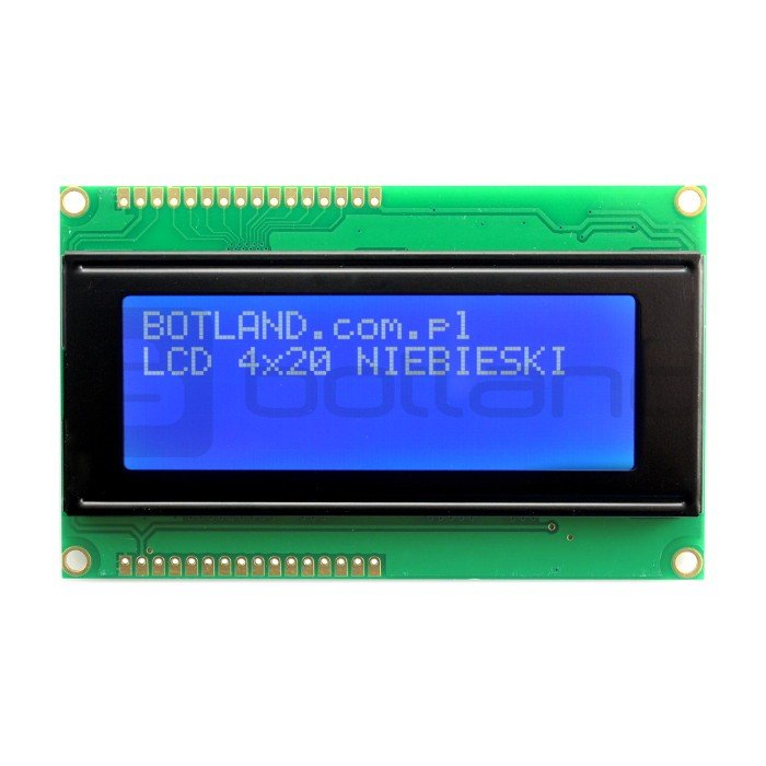 LCD displej 4x20 znaků modrý - dvojitý konektor