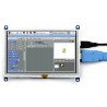 Odporový dotykový LCD TFT 5 '' (B) 800x480px HDMI + USB Rev 2.1 pro Raspberry Pi 3/2 / Zero + černobílé pouzdro - zdjęcie 8
