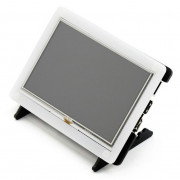 Odporový dotykový LCD TFT 5 '' (B) 800x480px HDMI + USB Rev 2.1 pro Raspberry Pi 3/2 / Zero + černobílé pouzdro