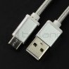 Kabel USB 2.0 typu A - USB 2.0 typu C - 1m stříbrný s opletením - zdjęcie 1