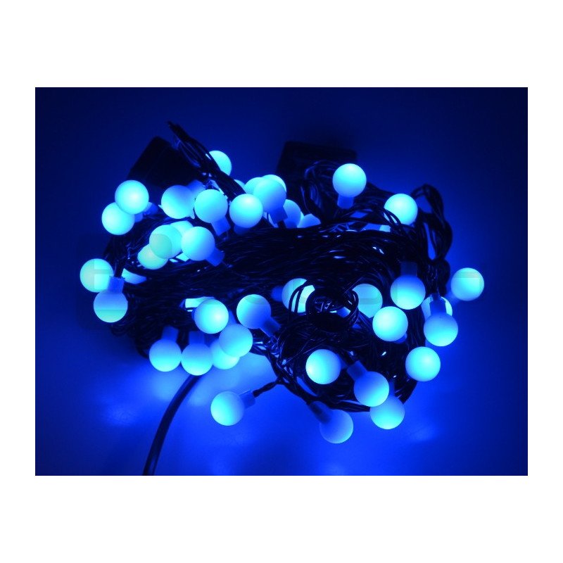 Osvětlení vánočních stromků LED koule - modré - 80 ks.