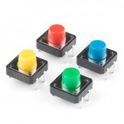 Sparkfun - knoflíky Tact Switch 12x12mm - vícebarevné - 4ks.