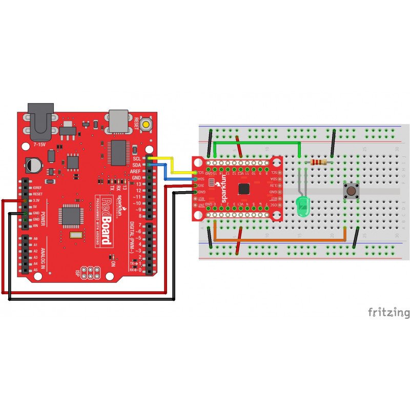 SparkFun SX1509 - 16 rozšiřovač I / O pinů pro Arduino