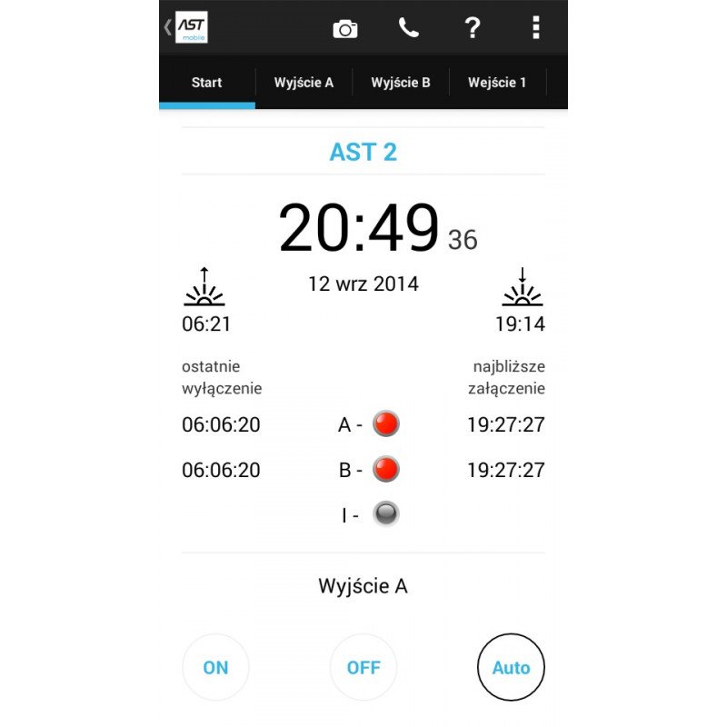 ASTmidi - orloj na DIN lištu s GPS - 3 x výstup 230V / 5A