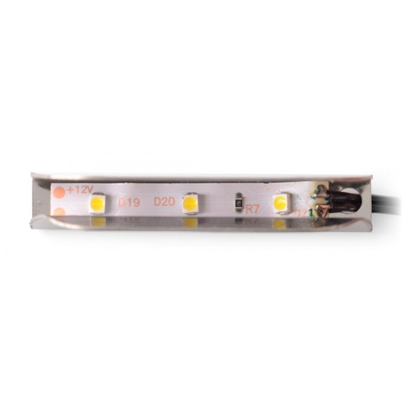 LED osvětlení polic NSS60 - 3 LED, bílo neutrální - 12V / 0,24W - nerezová ocel