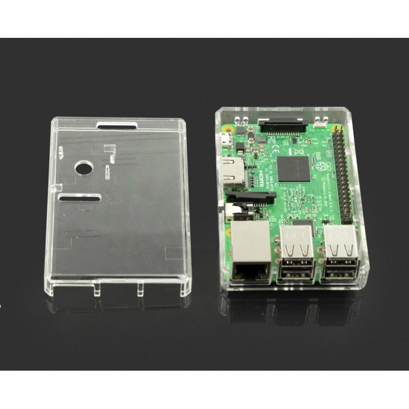 Pouzdro Raspberry Pi Model 3B + / 3B / 2B - průhledné