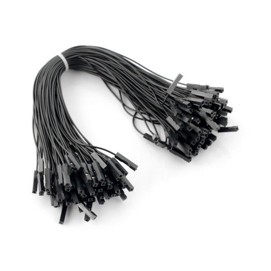 Propojovací kabely female-female 20cm černé - 100 ks
