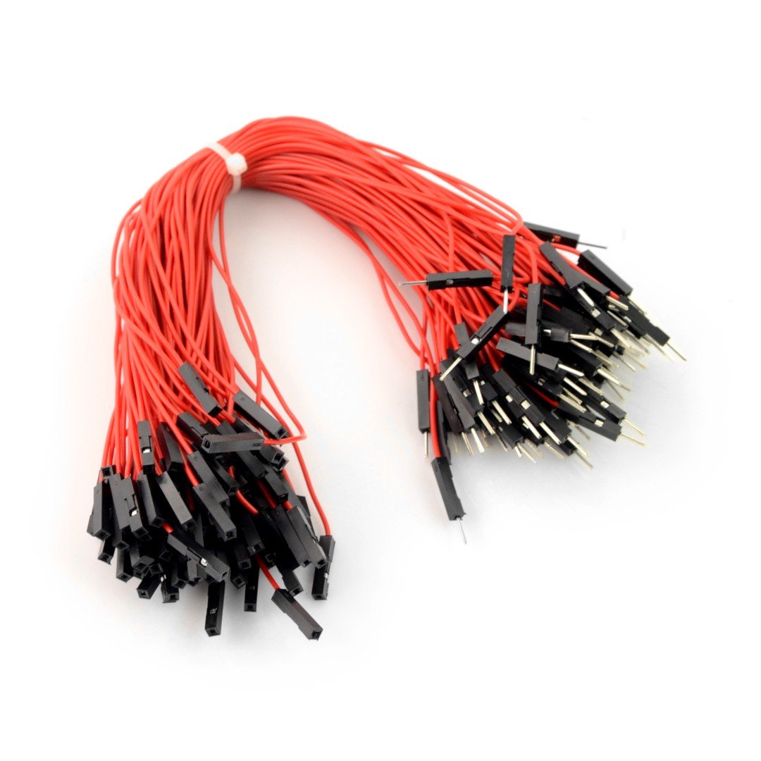 Propojovací kabely female-male 20cm červené - 100 ks