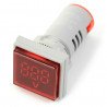 Digitální voltmetr - LED 30x30mm - 500VAC - červený - zdjęcie 1