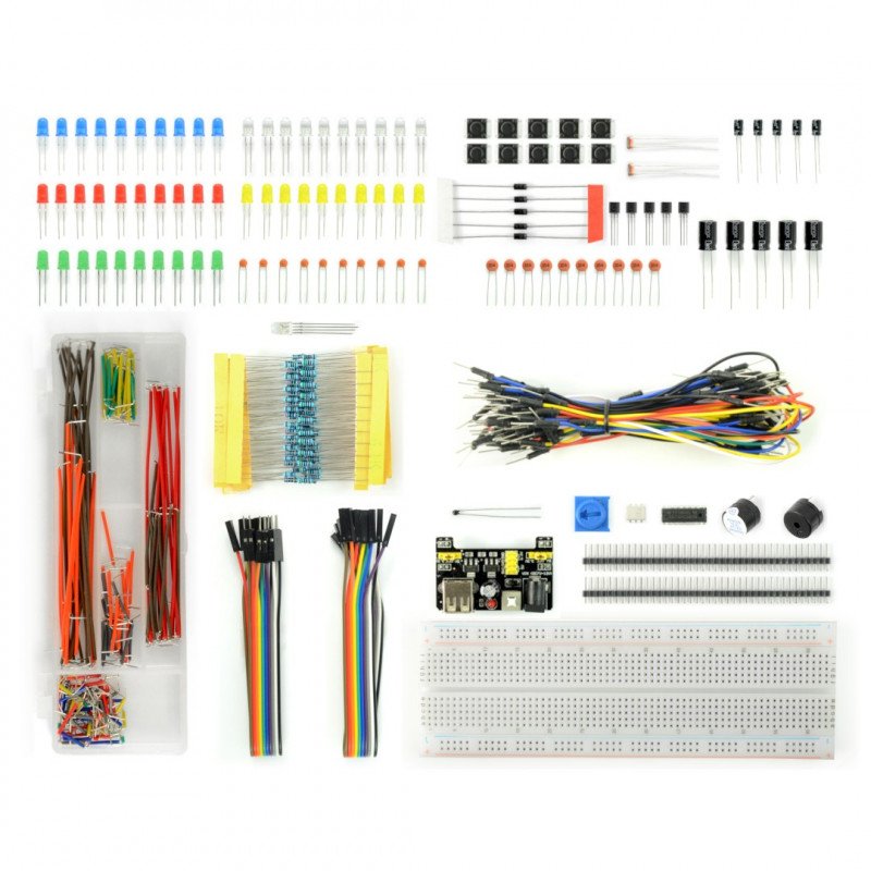 Sada elektronických součástek - E23 pro Arduino - 830 prvků