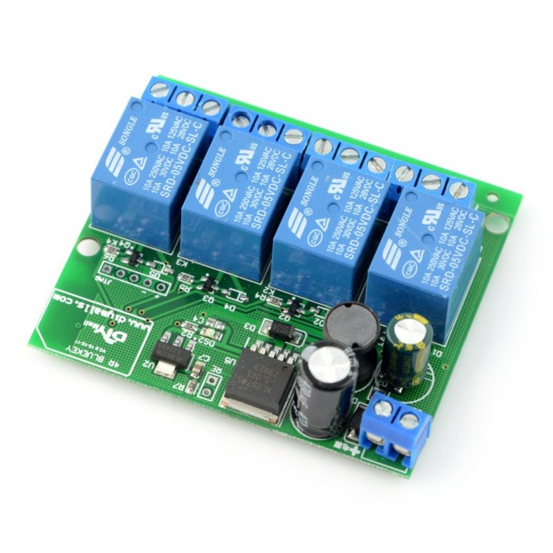 Reléový modul 4 kanály + Bluetooth 4.0 BLE - kontakty 10A / 250V - cívka 5V