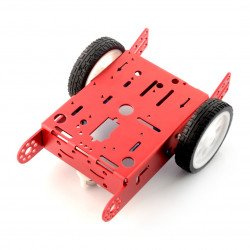 Červený podvozek 2WD 2kolový kovový robotický podvozek s motorovým pohonem