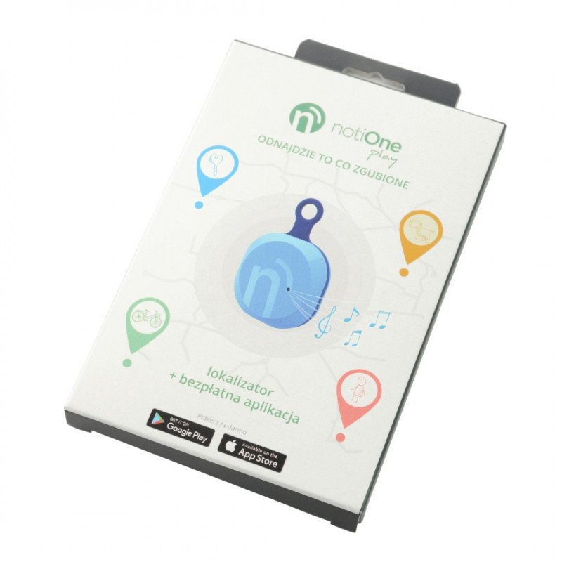 NotiOne Play - Bluetooth lokátor s bzučákem a tlačítkem - černý