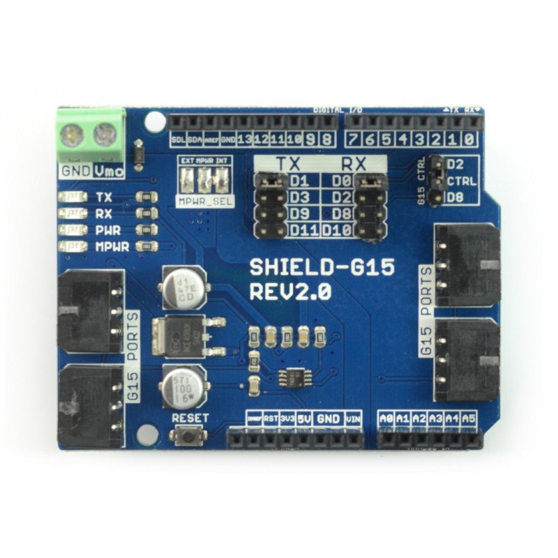 Cytron G15 Shield - 4kanálový servopohon UART 15V / 5A - pro Arduino