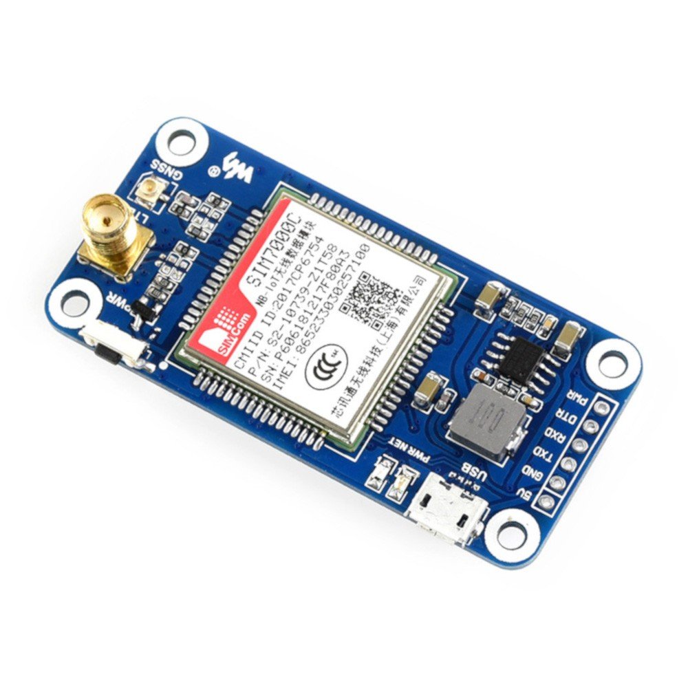 Waveshare Shield Shield NB-IoT / LTE / GPRS / GPS SIM7000C - štít pro Raspberry Pi 3B + / 3B / 2B / Zero