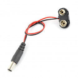 Adaptér zástrčky DC 5,5/2,1mm - zástrčka 9F baterie 6F22