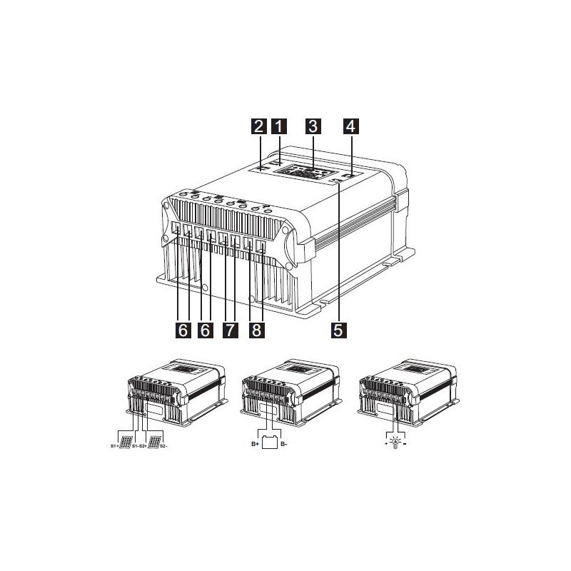 Solární regulátor nabíjení AZO Digital MPPT 12/24 - 20A s LCD displejem