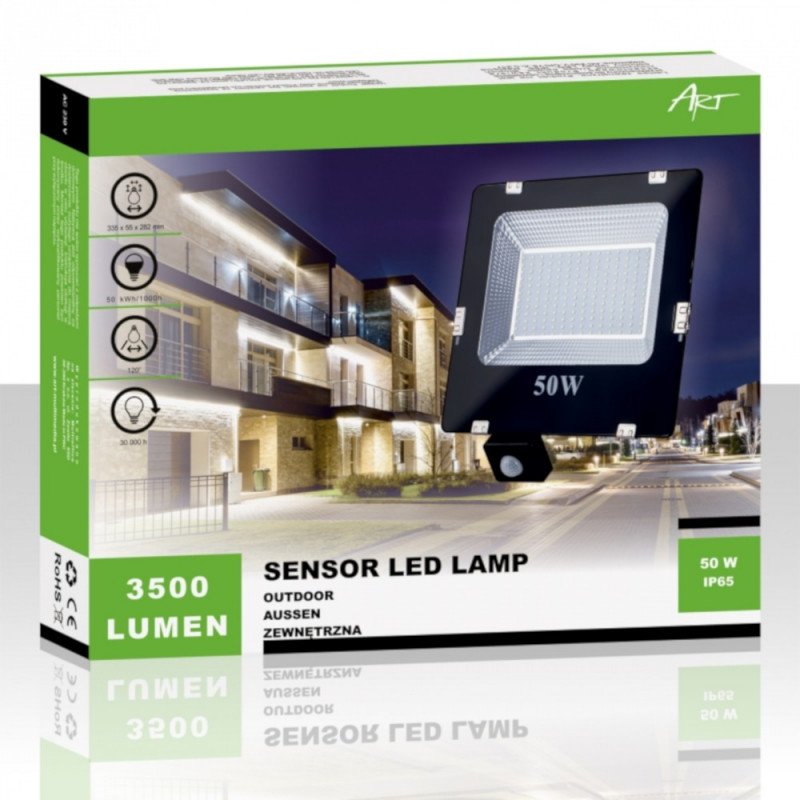 Venkovní lampa LED ART, 50W, 3500lm, IP65, AC220-246V, 4000K - neutrální bílá