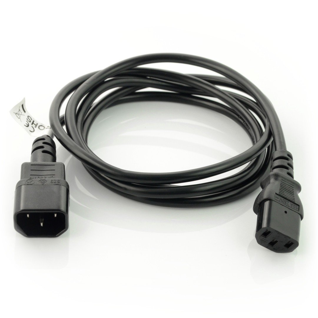 Prodloužení napájecího kabelu IEC 320 C13 - C14 1,8 m VDE - černé