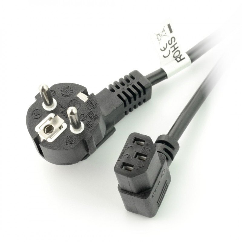 Prodloužení napájecího kabelu CEE 7/7 - IEC 320 C13 1,8 m VDE úhlové - černé