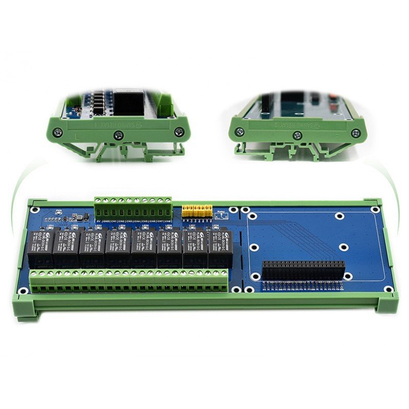 HAT pro RPI s reléovým modulem 8 kanálů s optoizolací - kontakty 5A / 250VAC / 30VDC - cívka 5V