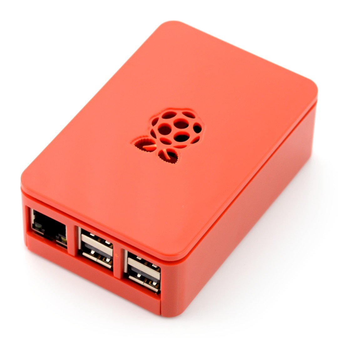 Pouzdro Raspberry Pi Model 3B + / 3B / 2B RS Pro Plus - červené s krytem