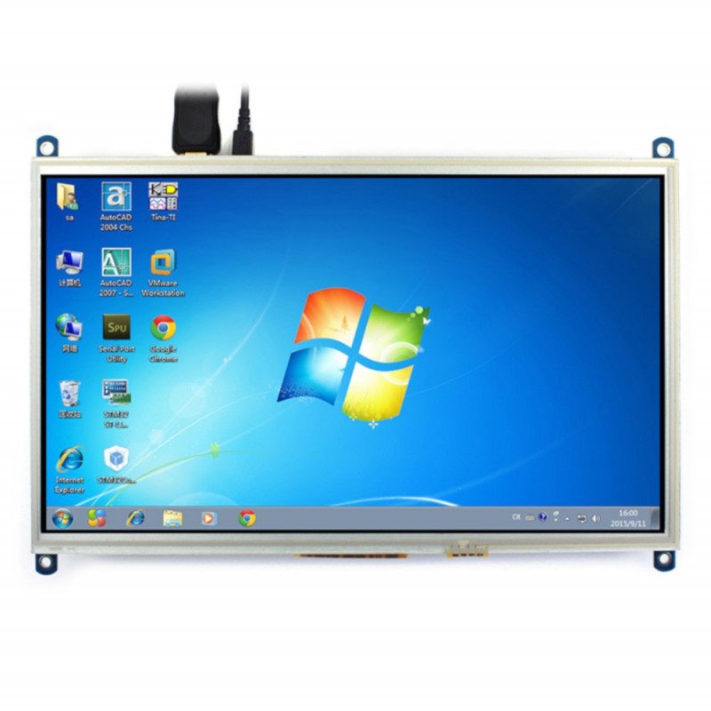 LCD TFT 10,1 '' 1024x600px odporová dotyková obrazovka pro Raspberry Pi 3/2 / B +