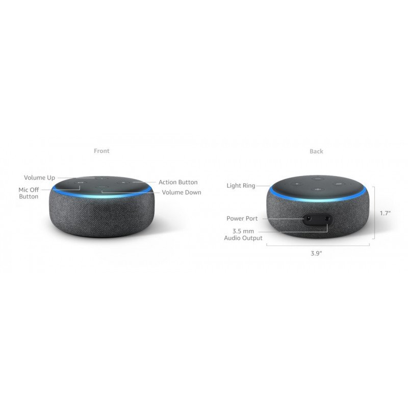 Amazon Alexa Echo Dot 3 - šedá