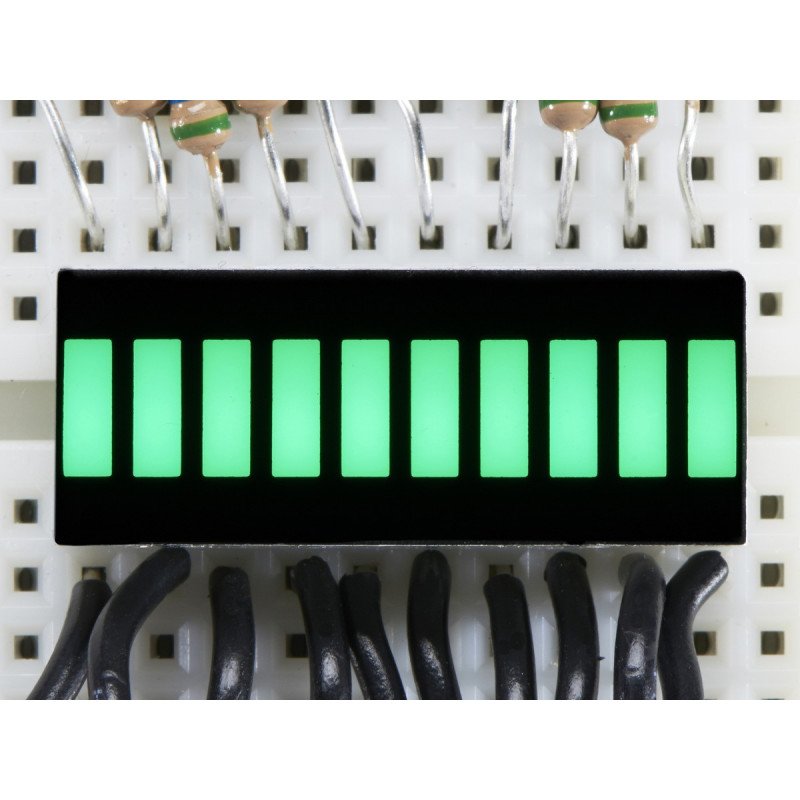 Pravítko LED displeje - 10 segmentů - zelené