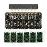 PiMoroni Micro Dot pHAT - 6 5x7 LED polí - překrytí pro Raspberry Pi - zelená - zdjęcie 3