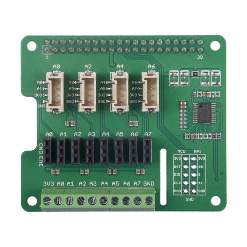 Grove - ADC 12bitový - 8kanálový STM32F030 - štít pro Raspberry Pi *