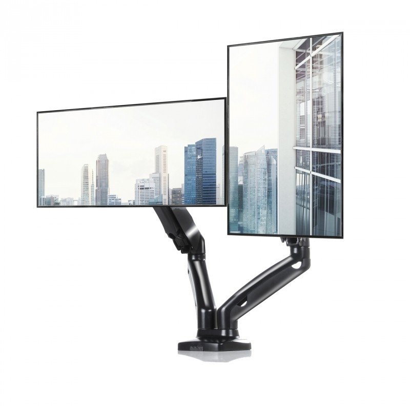 Držák plynového stolu pro 2 LED / LCD monitory ART L-16GD 13-27 "6,5 kg - vertikální a horizontální nastavení