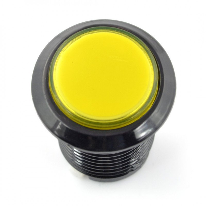 Arkádové tlačítko 3,3 cm - černé se žlutým podsvícením