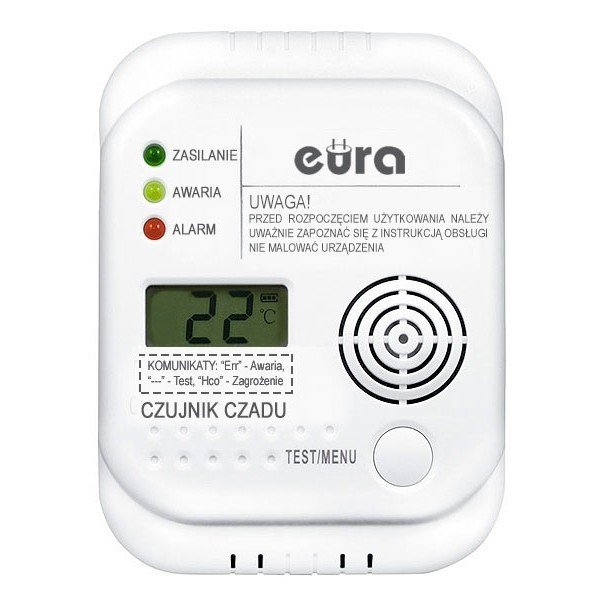 Eura-tech Eura CD-65A4 - snímač oxidu uhelnatého (oxid uhelnatý) LCD 4,5 V DC
