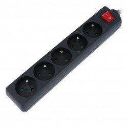 Lanberg power strip - černý 5x 230V s 3m vypínačem