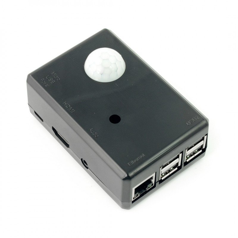 Černé pouzdro pro pohybový senzor RaspberryPi a PIR SPI-BOX