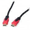 Kabel HDMI Blow Premium Red třídy 1,4 - dlouhý 1,5 m s opletením - zdjęcie 1