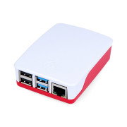 Oficiální pouzdro Raspberry Pi Model 4B - červené a bílé