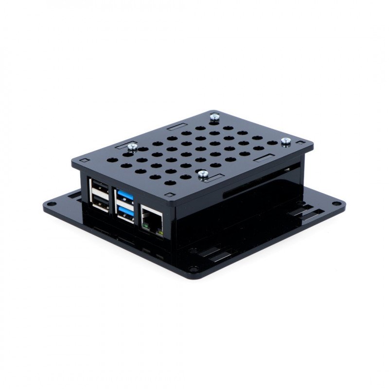 Pouzdro Raspberry Pi model 4B Vesa v2 pro montáž na monitor - černé