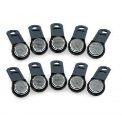 IButton 1-drátový kódový klíč S0990-BK - kompatibilní s DS1990A-F5 - černá rukojeť - 10 ks.