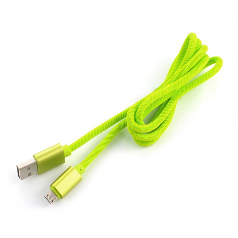 MicroUSB B - A - silikonový kabel eXtreme - 1,0 m - zelený