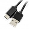 Kabel USB 2.0 typu A - USB 2.0 typu C - 1m černý s opletením - zdjęcie 1