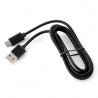 Kabel USB 2.0 typu A - USB 2.0 typu C - 1m černý s opletením - zdjęcie 2