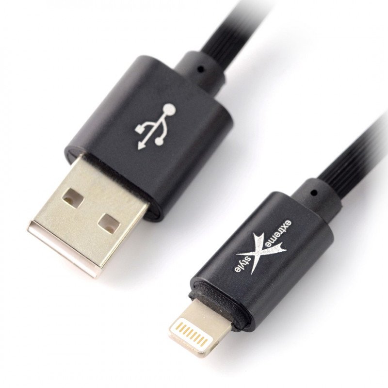 USB A - Lightning silikonový kabel pro iPhone / iPad / iPod - 1,5 m černý