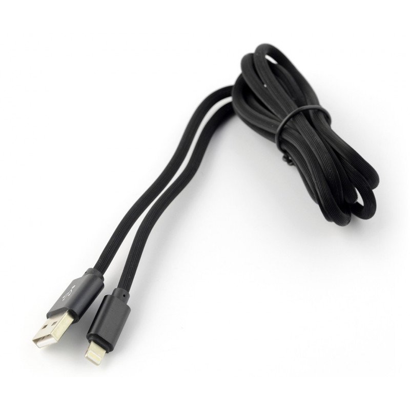 USB A - Lightning silikonový kabel pro iPhone / iPad / iPod - 1,5 m černý