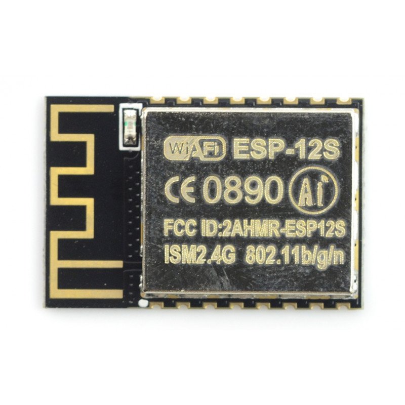 WiFi modul ESP12S ESP8266 Black - 9 GPIO, ADC, PCB anténa