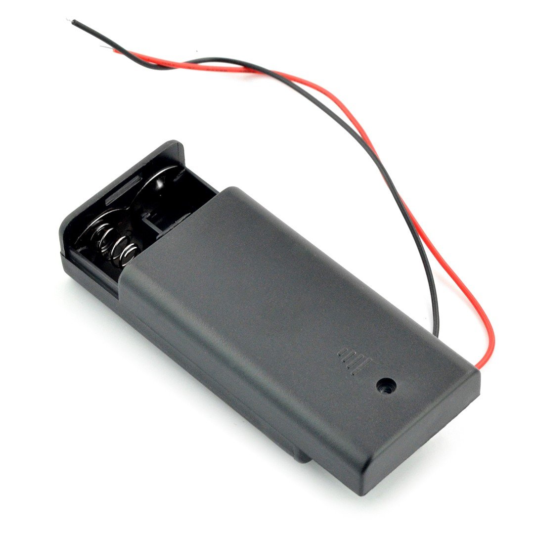 Koš na 2 baterie AA (R6) s krytem a vypínačem