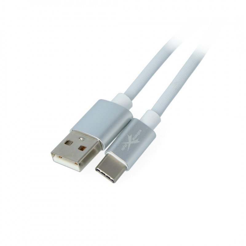 Kabel eXtreme USB 2.0 typu C silikonový bílý - 1 m