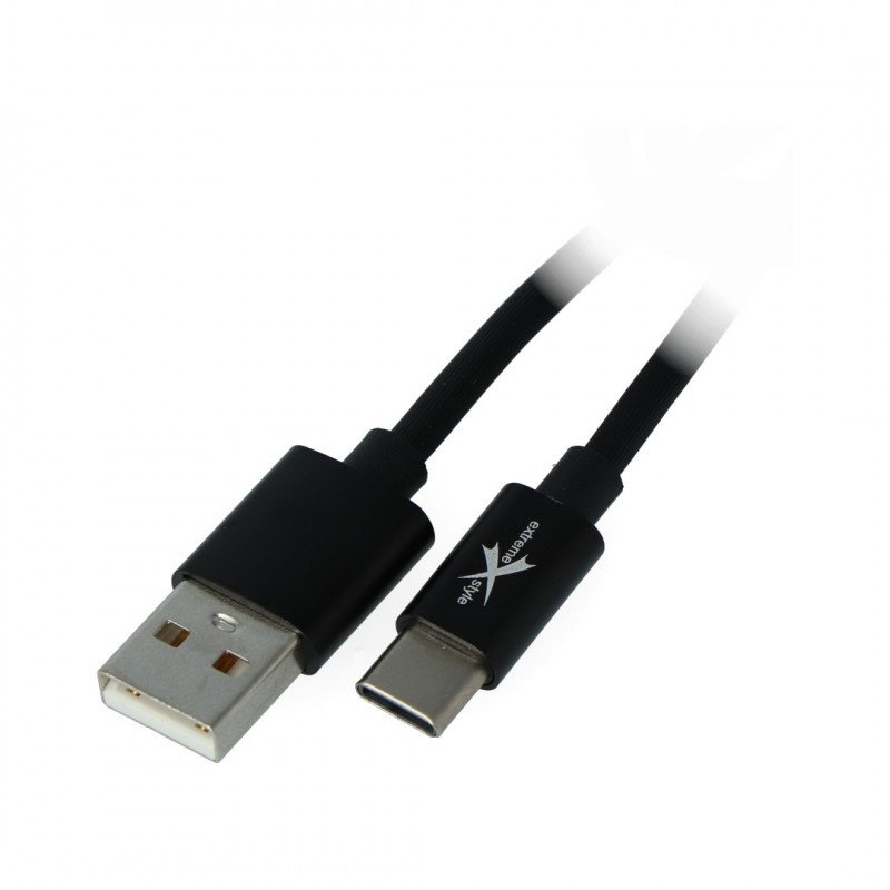 Kabel eXtreme USB 2.0 typu C silikonový černý - 1,5 m