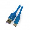 Lanberg USB kabel, typ AC 2.0, modrý premium 5A - 1m - zdjęcie 1